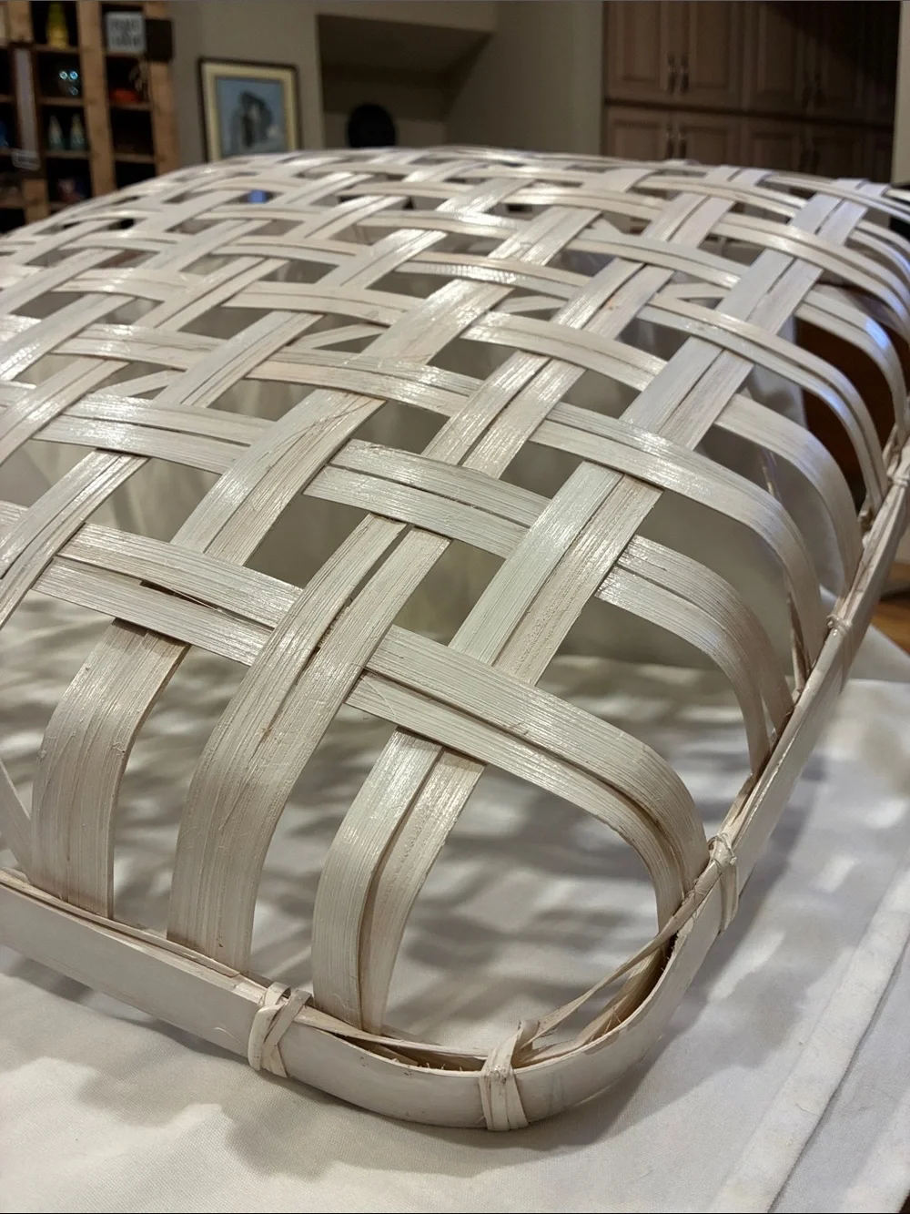 Tobacco Basket White Woven Square Basket Tray Huge Southern Tobacco Basket